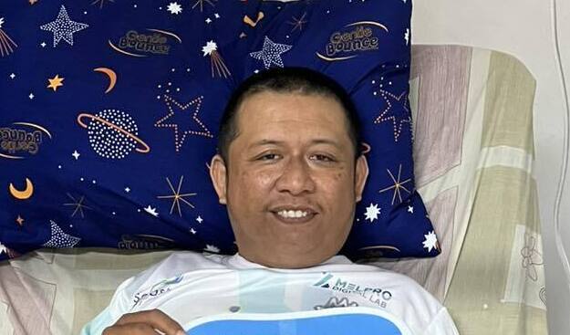 Photo of Gian post-operation