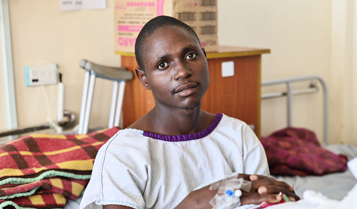 Photo of Enock post-operation