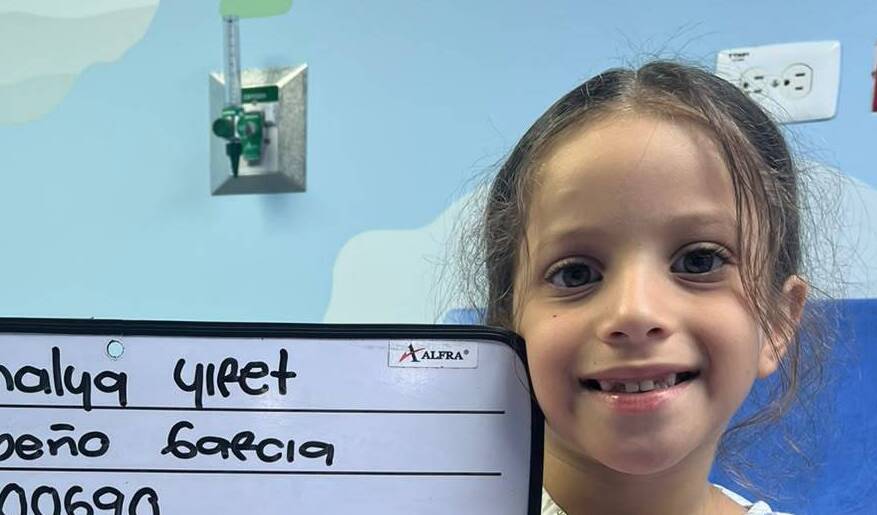 Photo of Athalya post-operation